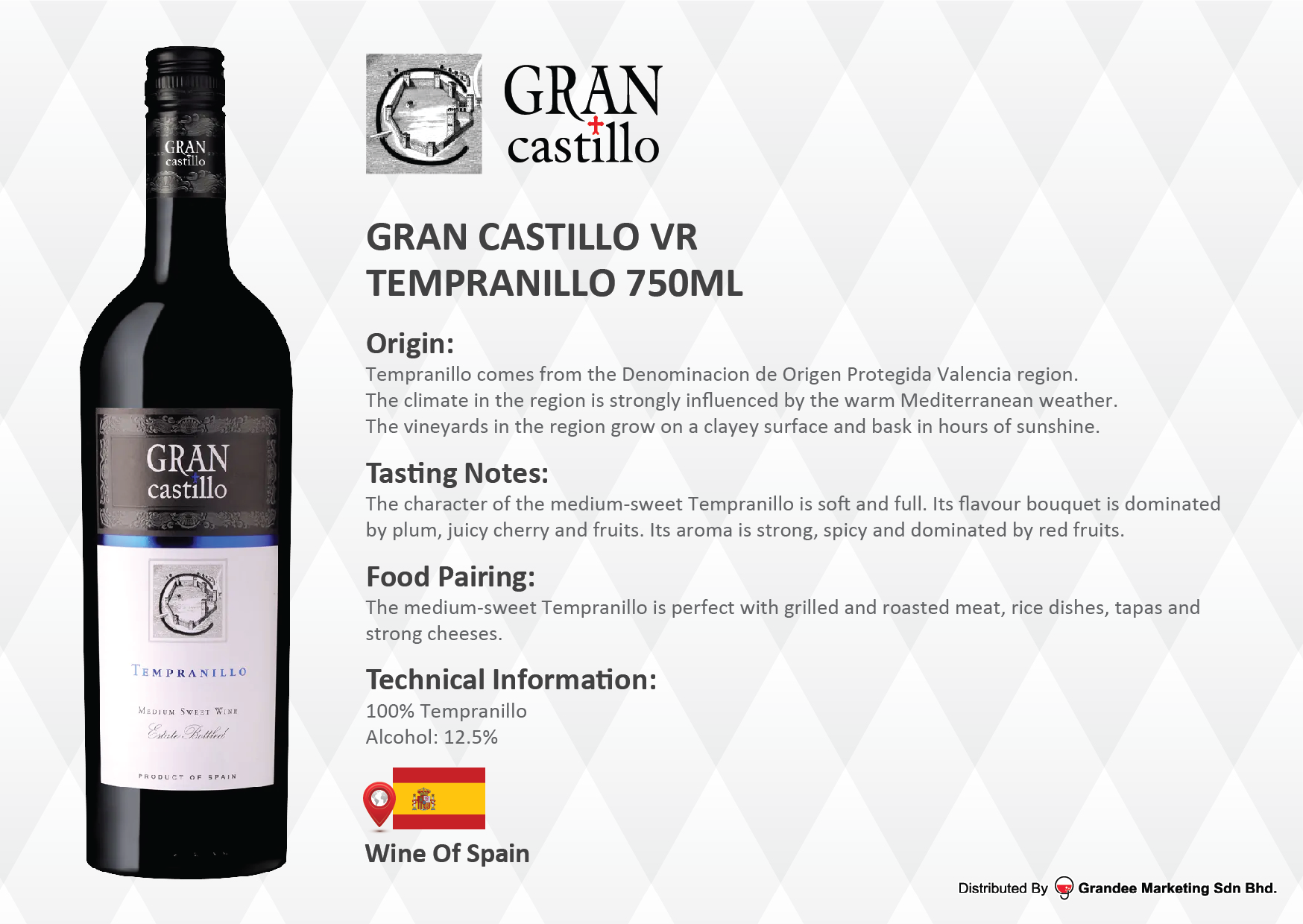 GRAN CASTILLO VR TEMPRANILLO 750ML - Grandee Marketing Sdn Bhd